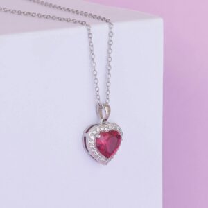 Crystal Flower Long Chain Stylish Pendant Necklace for Women - Pink