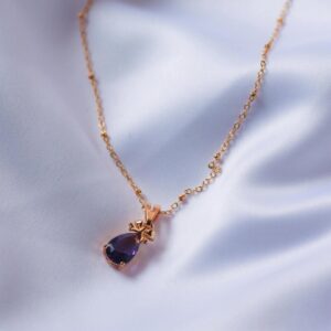 Opal Crystal Tear Drop Pendant Necklace, Jewellery Gift for Women